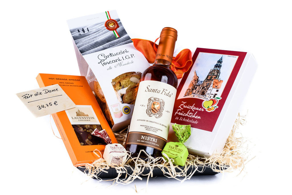 Präsentekörbe – Erlesens für die Dame Präsentekörbe - Erlesens für die Dame - Feinkostladen Dreissig